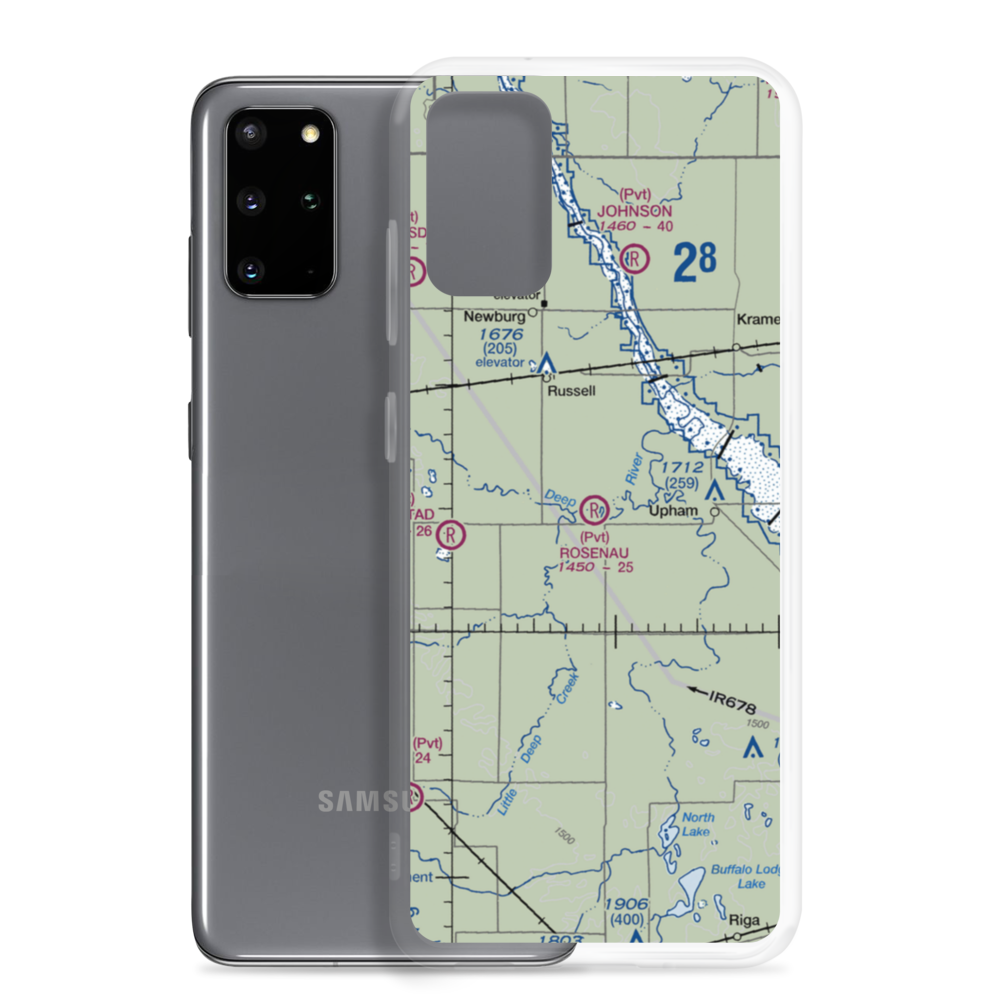 Rosenau Airport (21ND) VFR Sectional Samsung Case Samsung Galaxy S20 Plus model shown