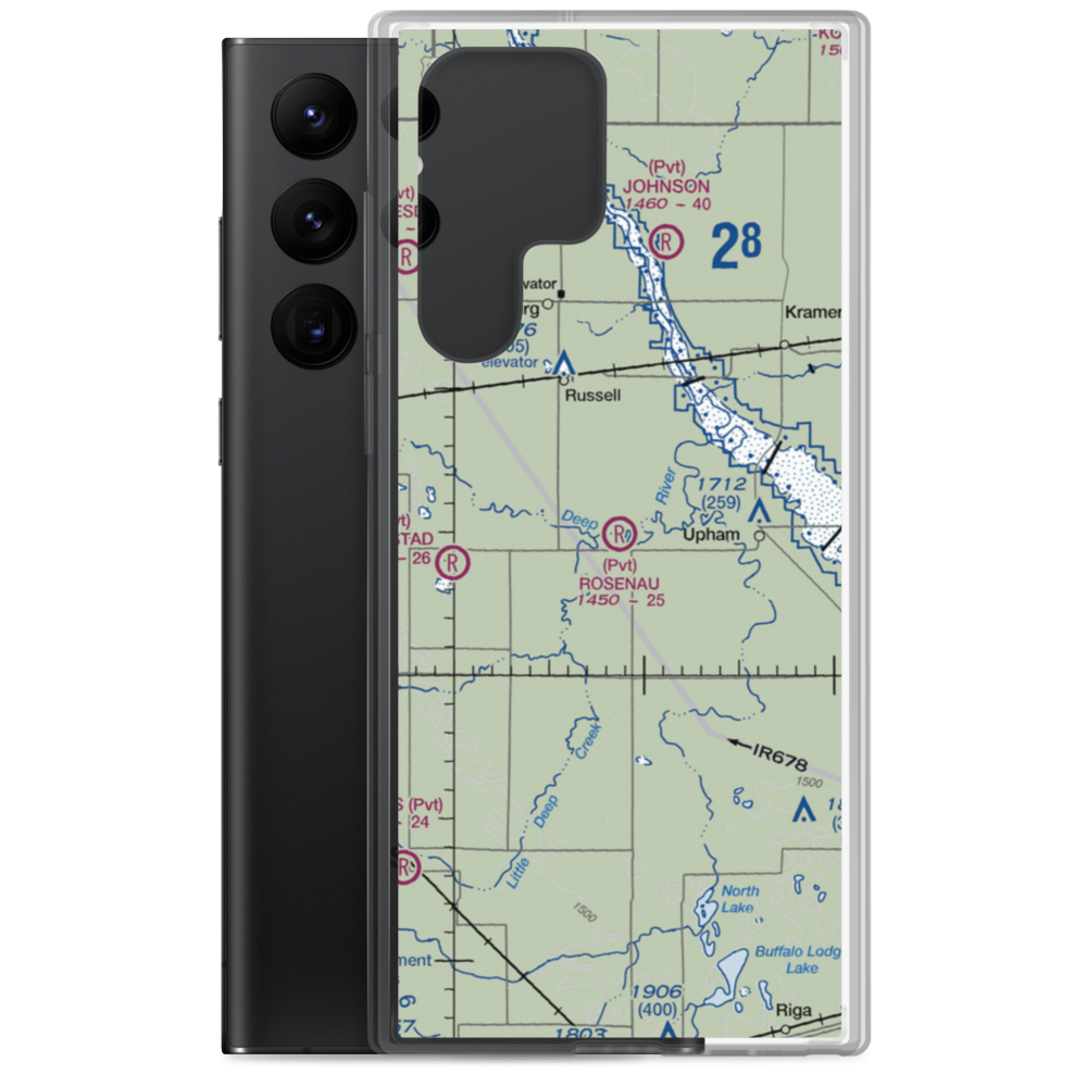 Rosenau Airport (21ND) VFR Sectional Samsung Case Samsung Galaxy S22 Ultra model shown