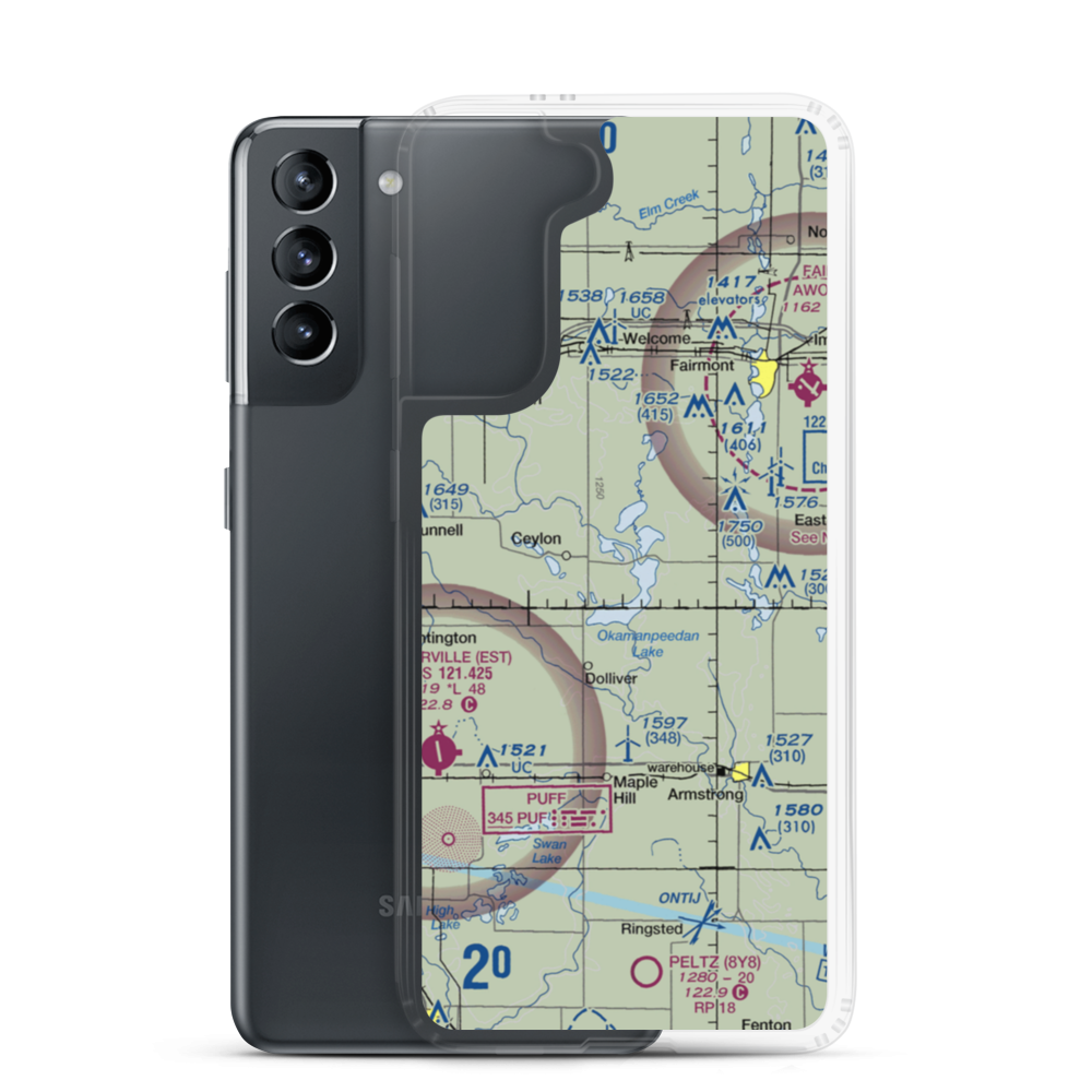 Rosenberg Airport (MY80) VFR Sectional Samsung Case Samsung Galaxy S21 model shown