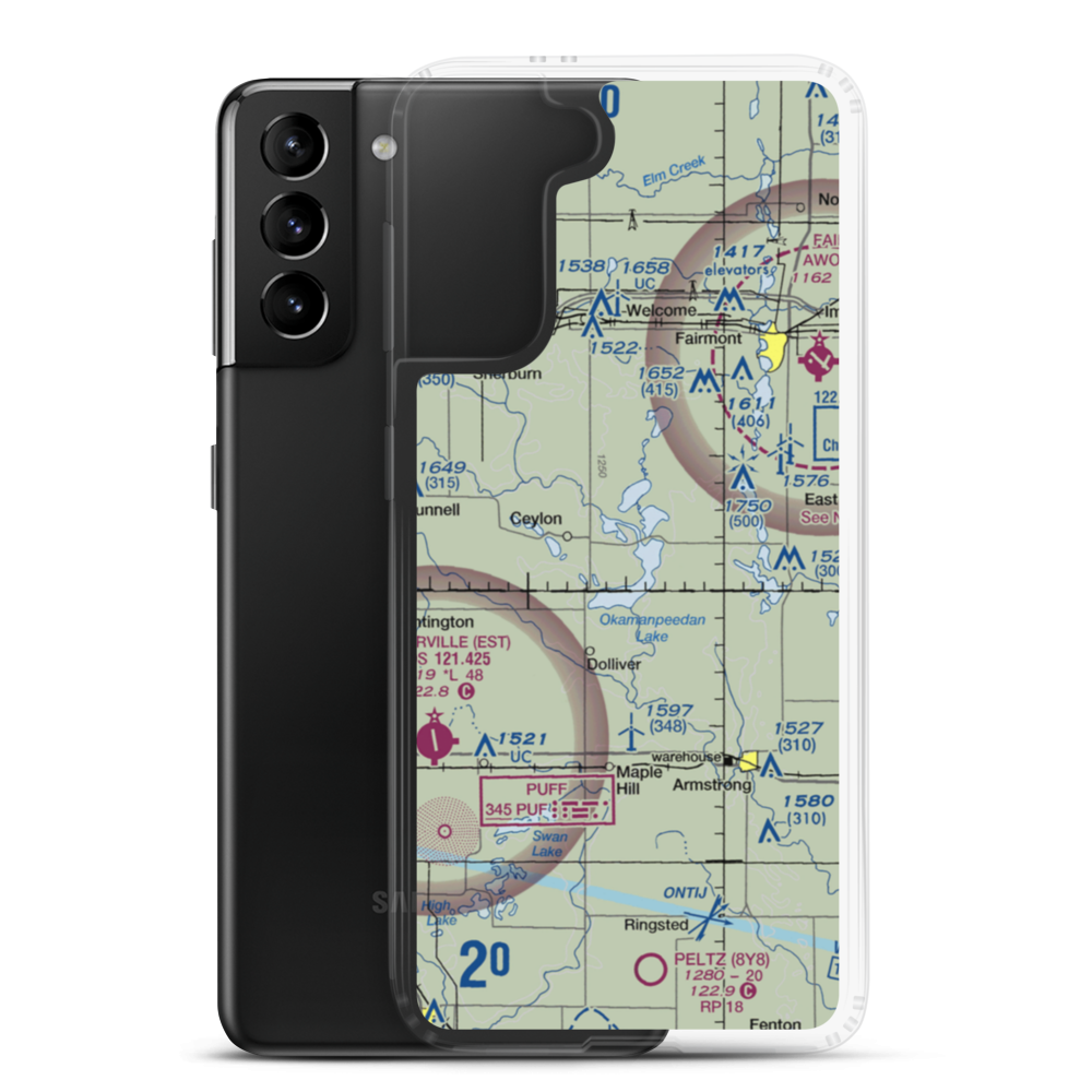 Rosenberg Airport (MY80) VFR Sectional Samsung Case Samsung Galaxy S21 Plus model shown