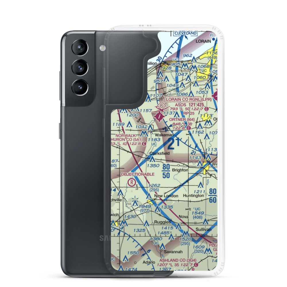 Ross Airport (26OH) VFR Sectional Samsung Case Samsung Galaxy S21 model shown