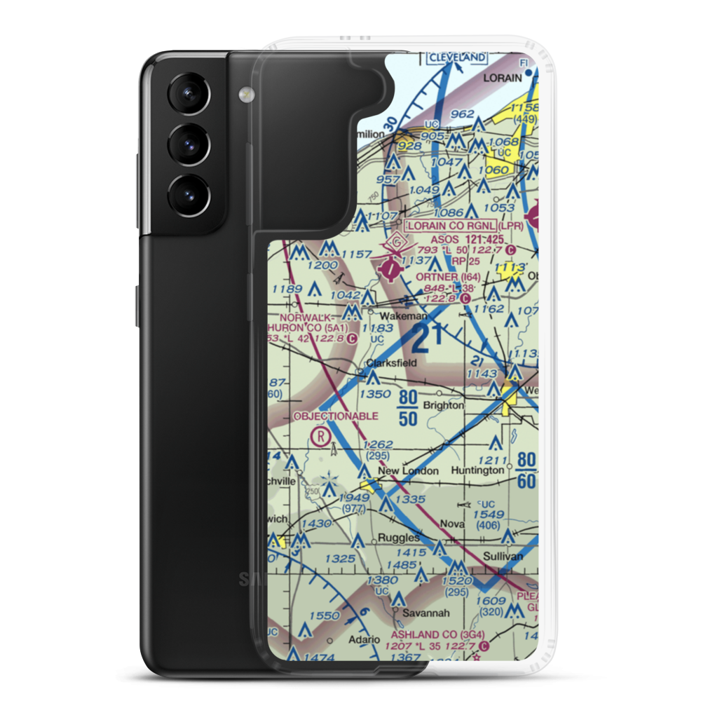Ross Airport (26OH) VFR Sectional Samsung Case Samsung Galaxy S21 Plus model shown