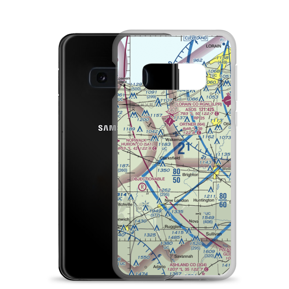 Ross Airport (26OH) VFR Sectional Samsung Case Samsung Galaxy S10e model shown