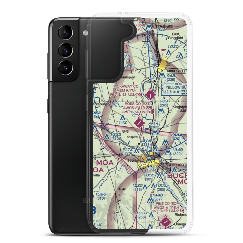 Ross County Airport (RZT) VFR Sectional Samsung Case Samsung Galaxy S21 Plus model shown