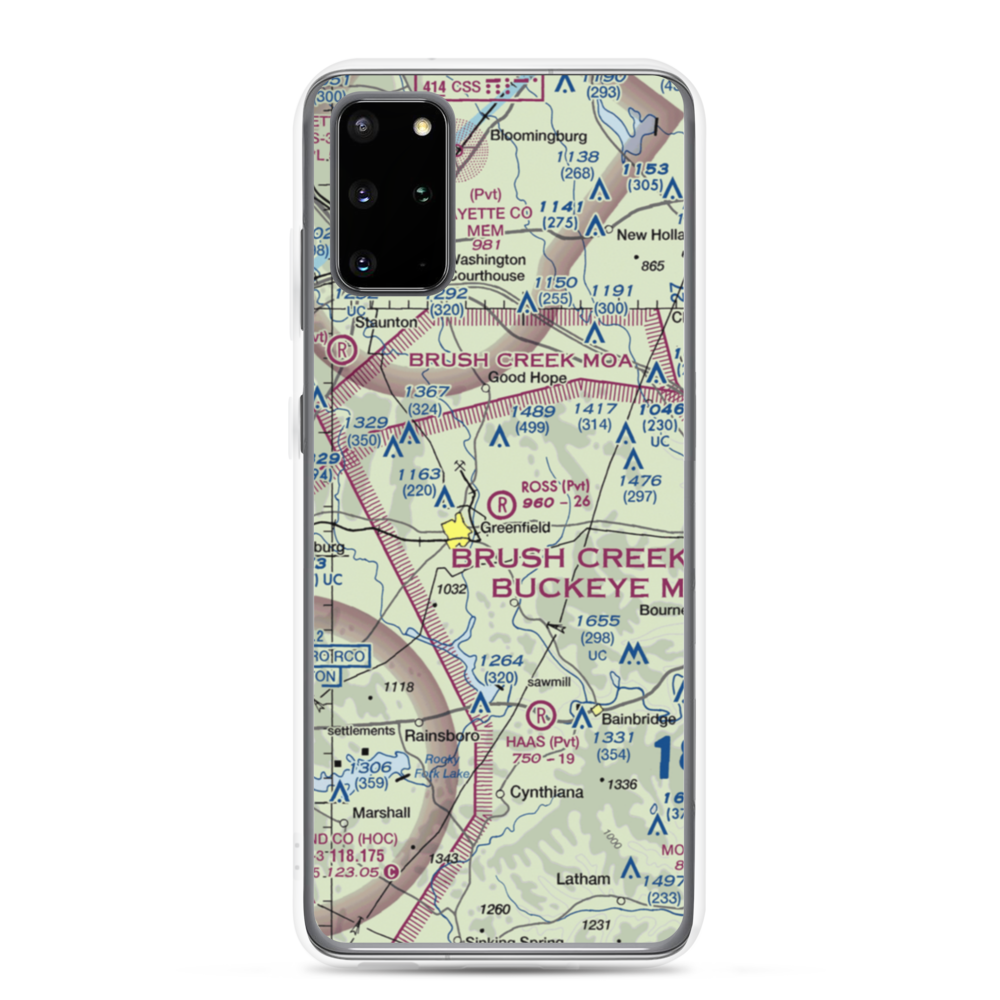 Ross Field (OI25) VFR Sectional Samsung Case Samsung Galaxy S20 Plus model shown