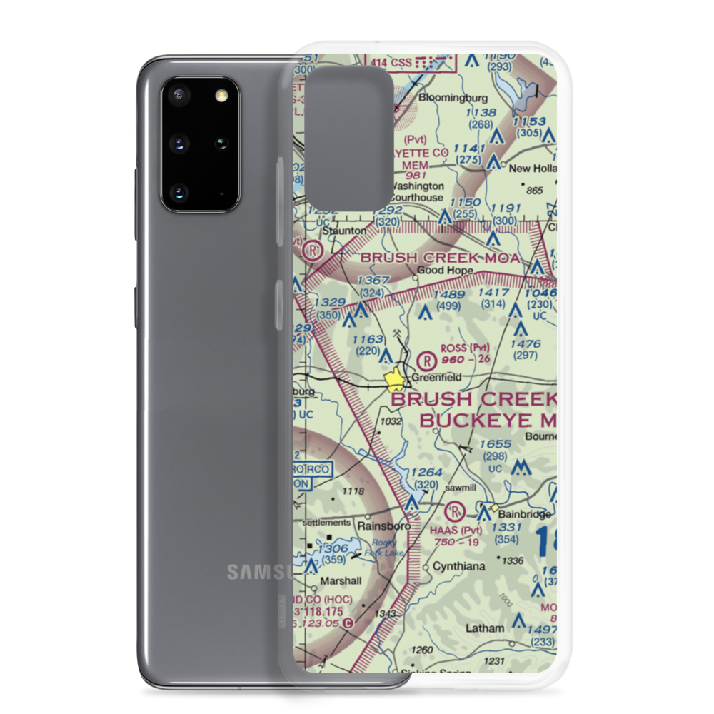 Ross Field (OI25) VFR Sectional Samsung Case Samsung Galaxy S20 Plus model shown