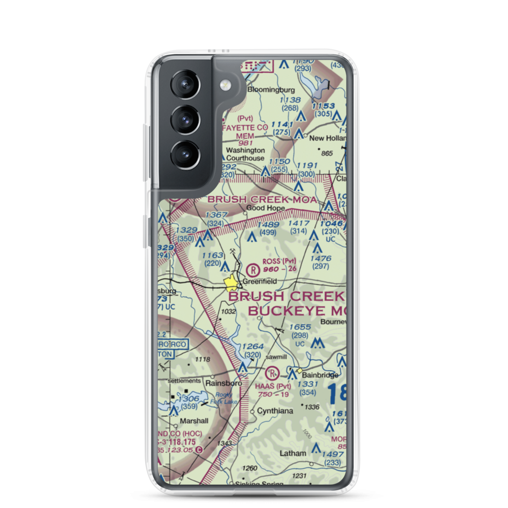 Ross Field (OI25) VFR Sectional Samsung Case Samsung Galaxy S21 model shown
