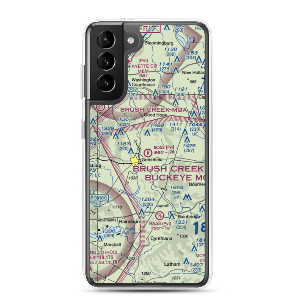 Ross Field (OI25) VFR Sectional Samsung Case Samsung Galaxy S21 Plus model shown