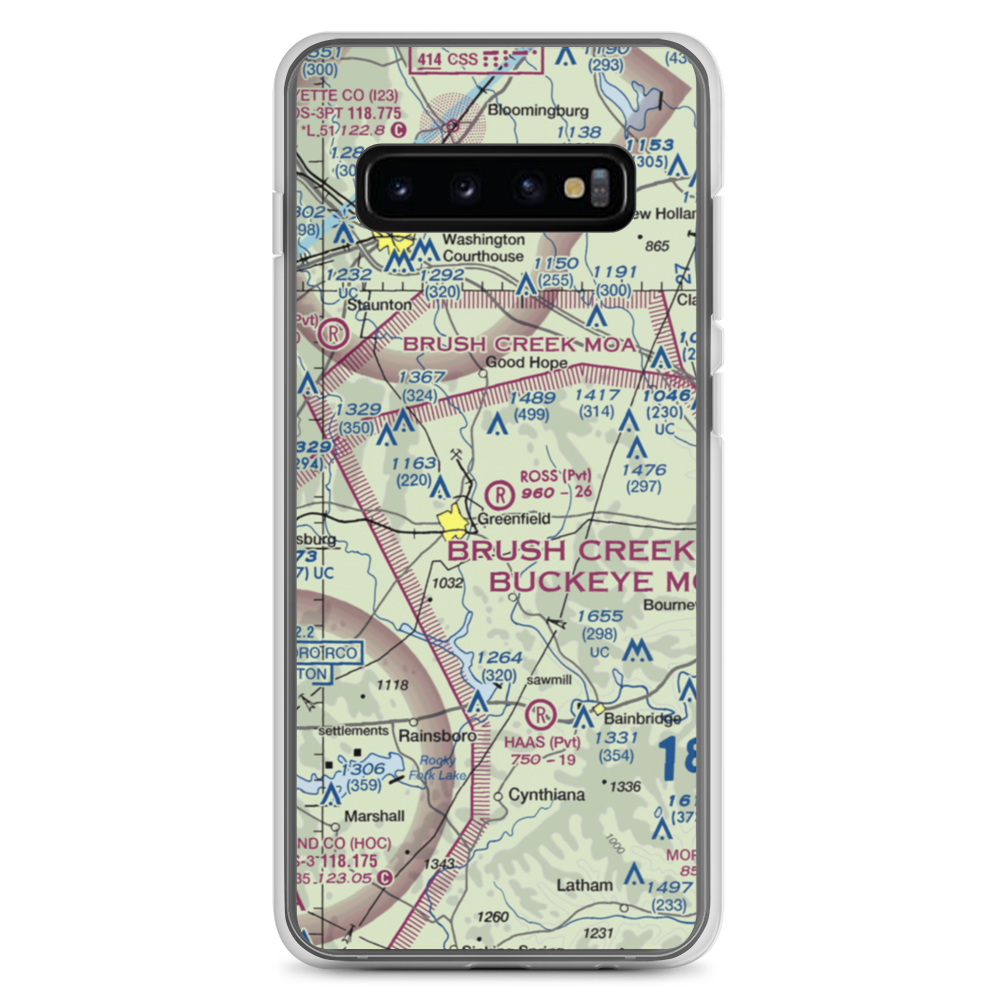 Ross Field (OI25) VFR Sectional Samsung Case Samsung Galaxy S10+ model shown