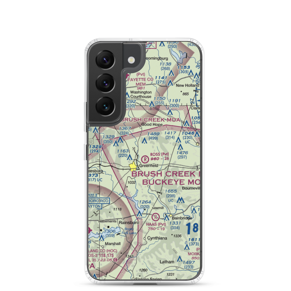Ross Field (OI25) VFR Sectional Samsung Case Samsung Galaxy S22 model shown