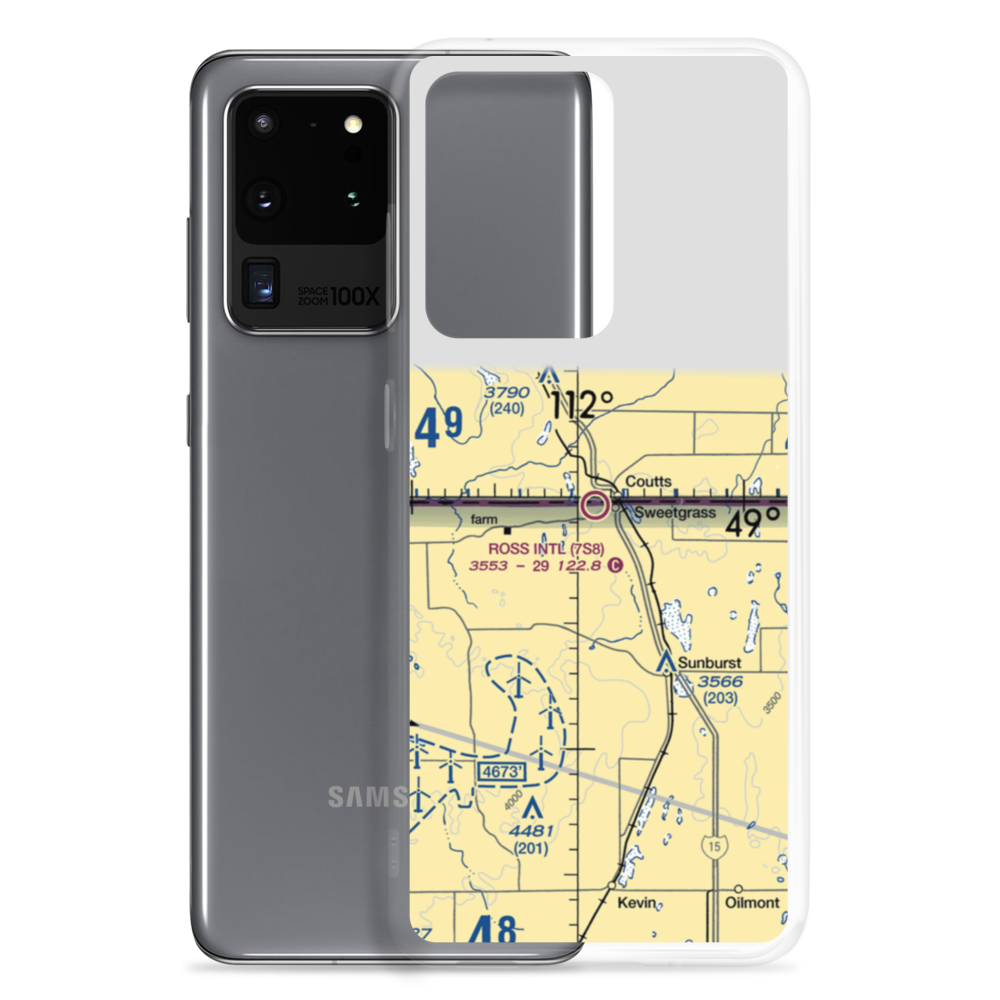 Ross International Airport (7S8) VFR Sectional Samsung Case Samsung Galaxy S20 Ultra model shown
