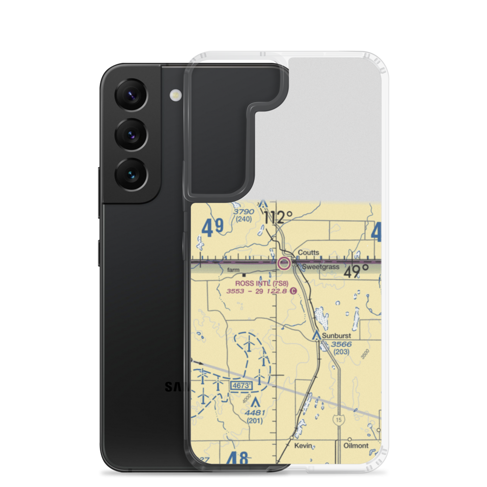 Ross International Airport (7S8) VFR Sectional Samsung Case Samsung Galaxy S22 model shown