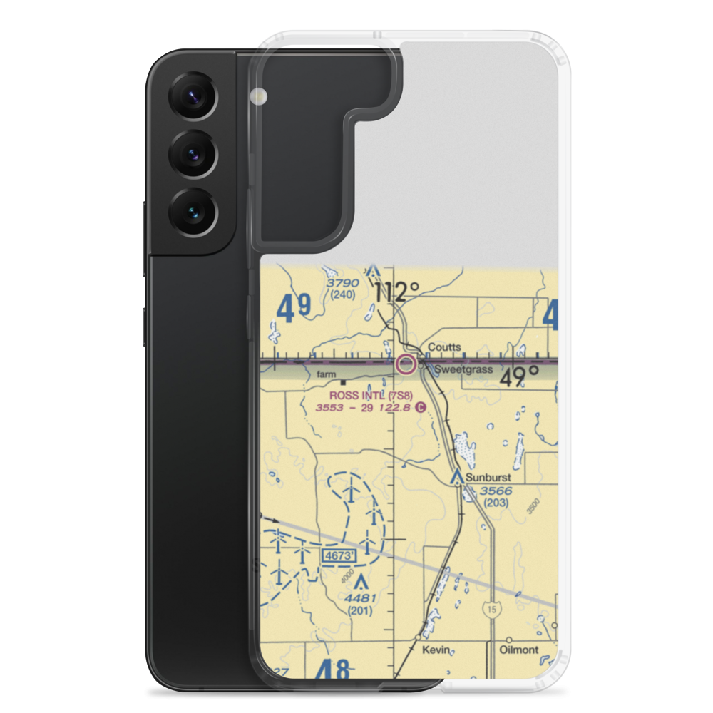 Ross International Airport (7S8) VFR Sectional Samsung Case Samsung Galaxy S22 Plus model shown