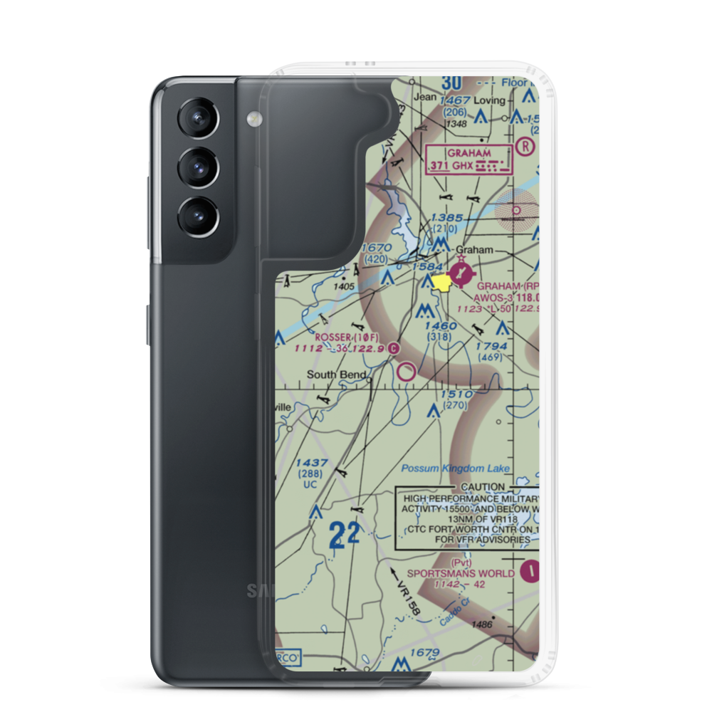 Rosser Ranch Airport (10F) VFR Sectional Samsung Case Samsung Galaxy S21 model shown