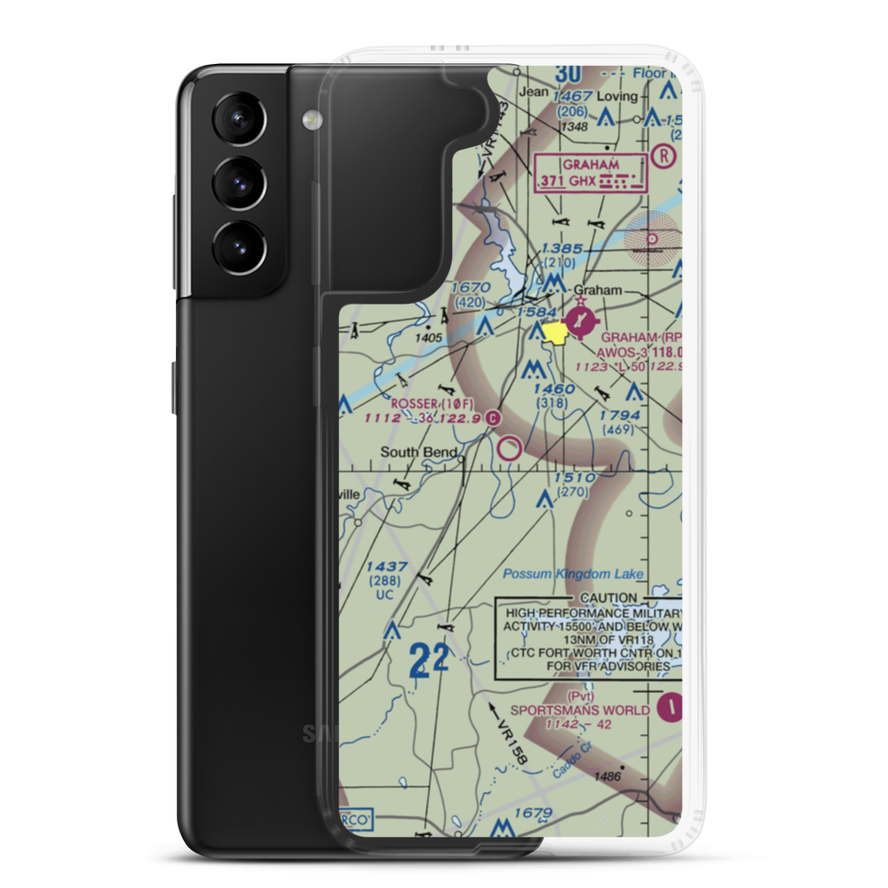 Rosser Ranch Airport (10F) VFR Sectional Samsung Case Samsung Galaxy S21 Plus model shown