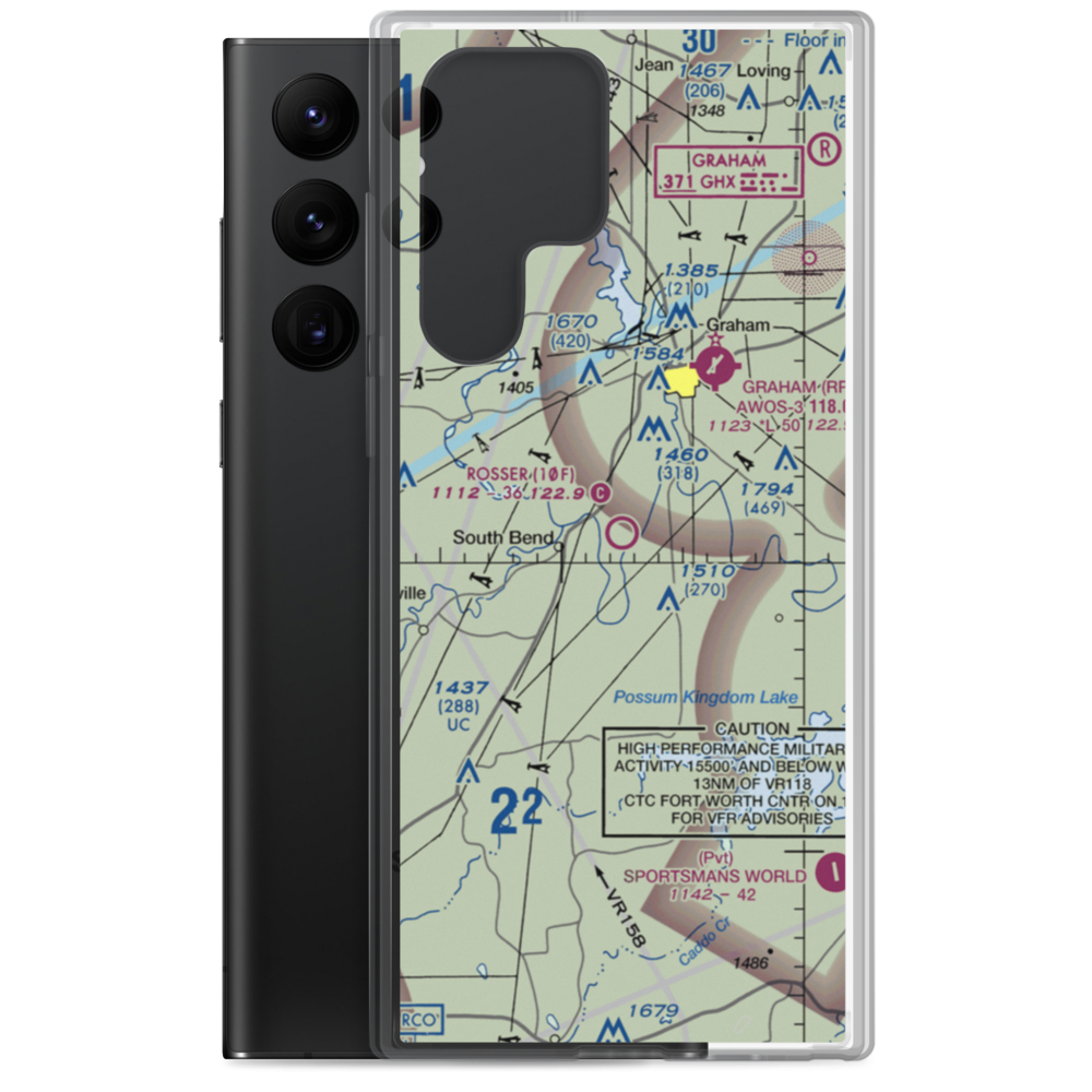 Rosser Ranch Airport (10F) VFR Sectional Samsung Case Samsung Galaxy S22 Ultra model shown