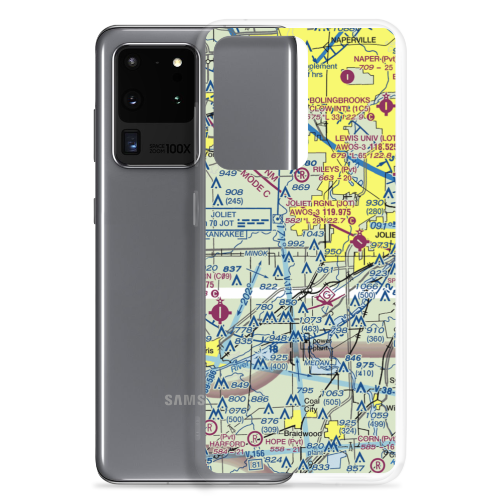 Rossi's Farm Airport (84IL) VFR Sectional Samsung Case Samsung Galaxy S20 Ultra model shown