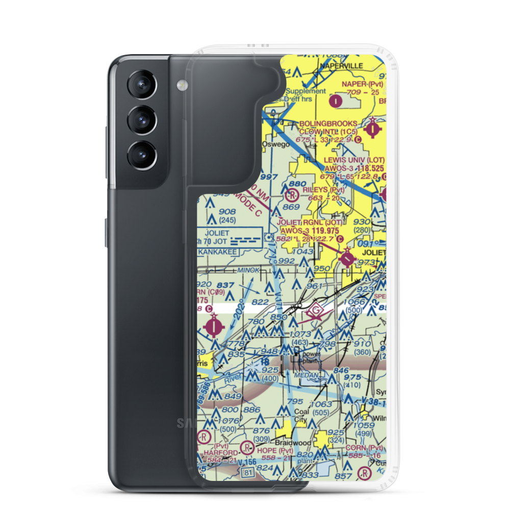 Rossi's Farm Airport (84IL) VFR Sectional Samsung Case Samsung Galaxy S21 model shown