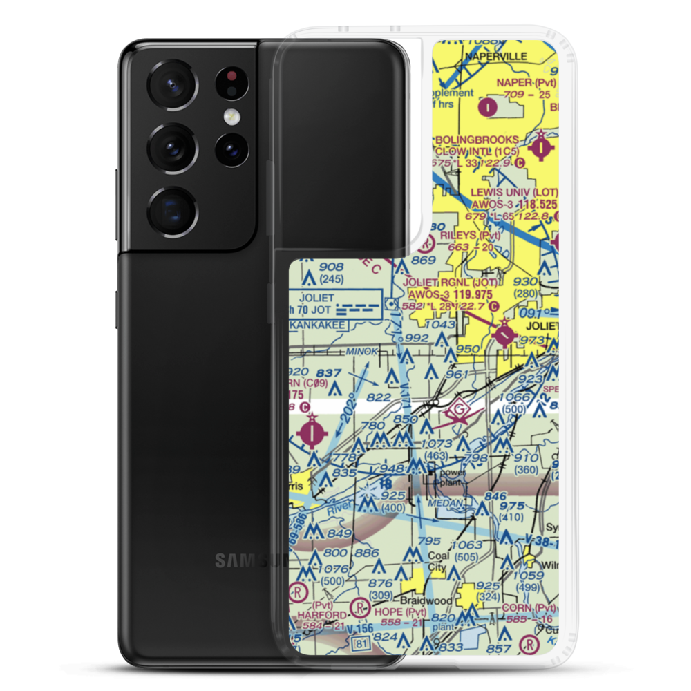 Rossi's Farm Airport (84IL) VFR Sectional Samsung Case Samsung Galaxy S21 Ultra model shown