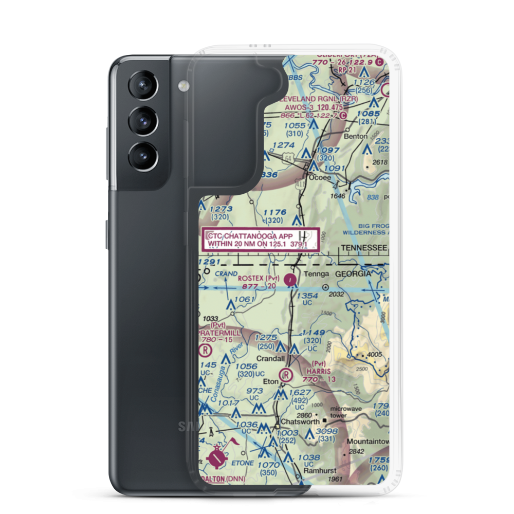 Rostex Airport (55GE) VFR Sectional Samsung Case Samsung Galaxy S21 model shown
