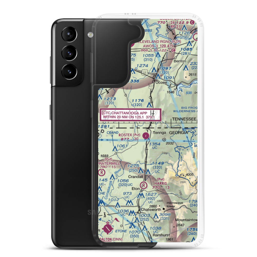 Rostex Airport (55GE) VFR Sectional Samsung Case Samsung Galaxy S21 Plus model shown