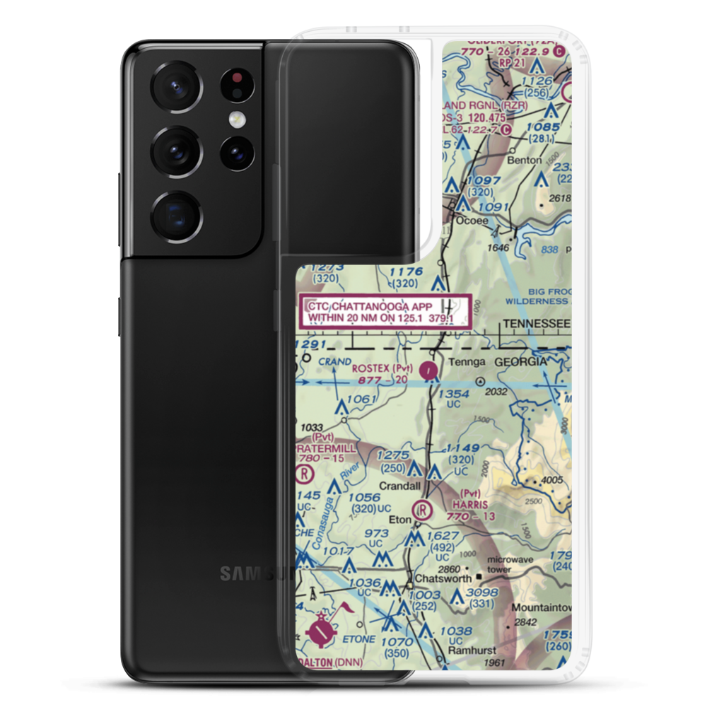 Rostex Airport (55GE) VFR Sectional Samsung Case Samsung Galaxy S21 Ultra model shown