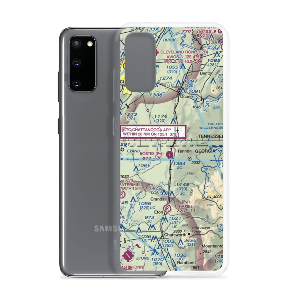 Rostex Airport (55GE) VFR Sectional Samsung Case Samsung Galaxy S20 model shown