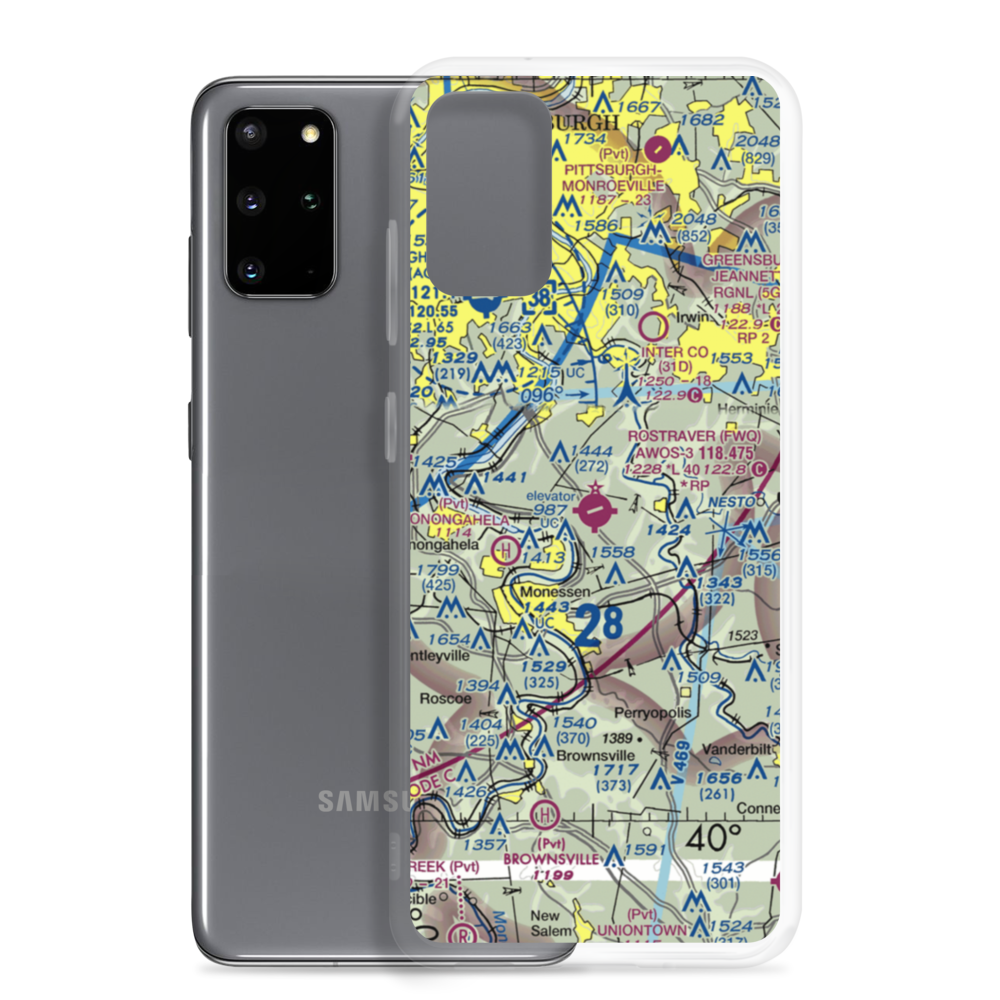 Rostraver Airport (FWQ) VFR Sectional Samsung Case Samsung Galaxy S20 Plus model shown