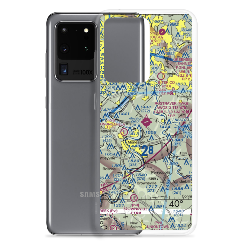 Rostraver Airport (FWQ) VFR Sectional Samsung Case Samsung Galaxy S20 Ultra model shown