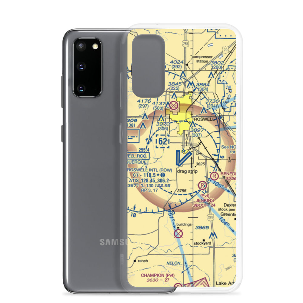 Roswell International Air Center Airport (ROW) VFR Sectional Samsung Case Samsung Galaxy S20 model shown