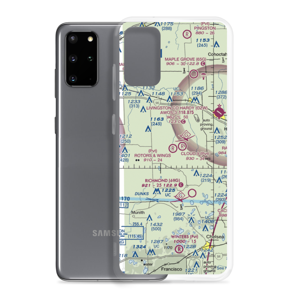 Rotors & Wings Airport (46MI) VFR Sectional Samsung Case Samsung Galaxy S20 Plus model shown