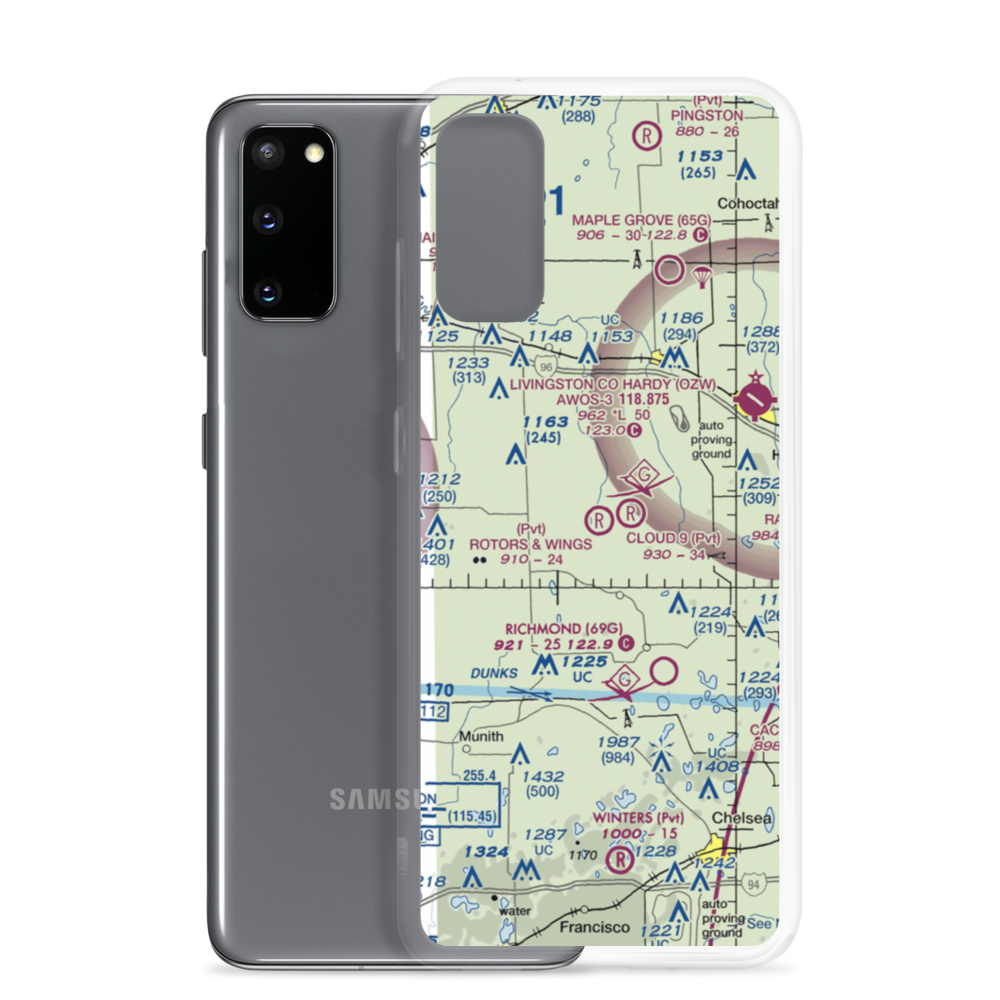 Rotors & Wings Airport (46MI) VFR Sectional Samsung Case Samsung Galaxy S20 model shown