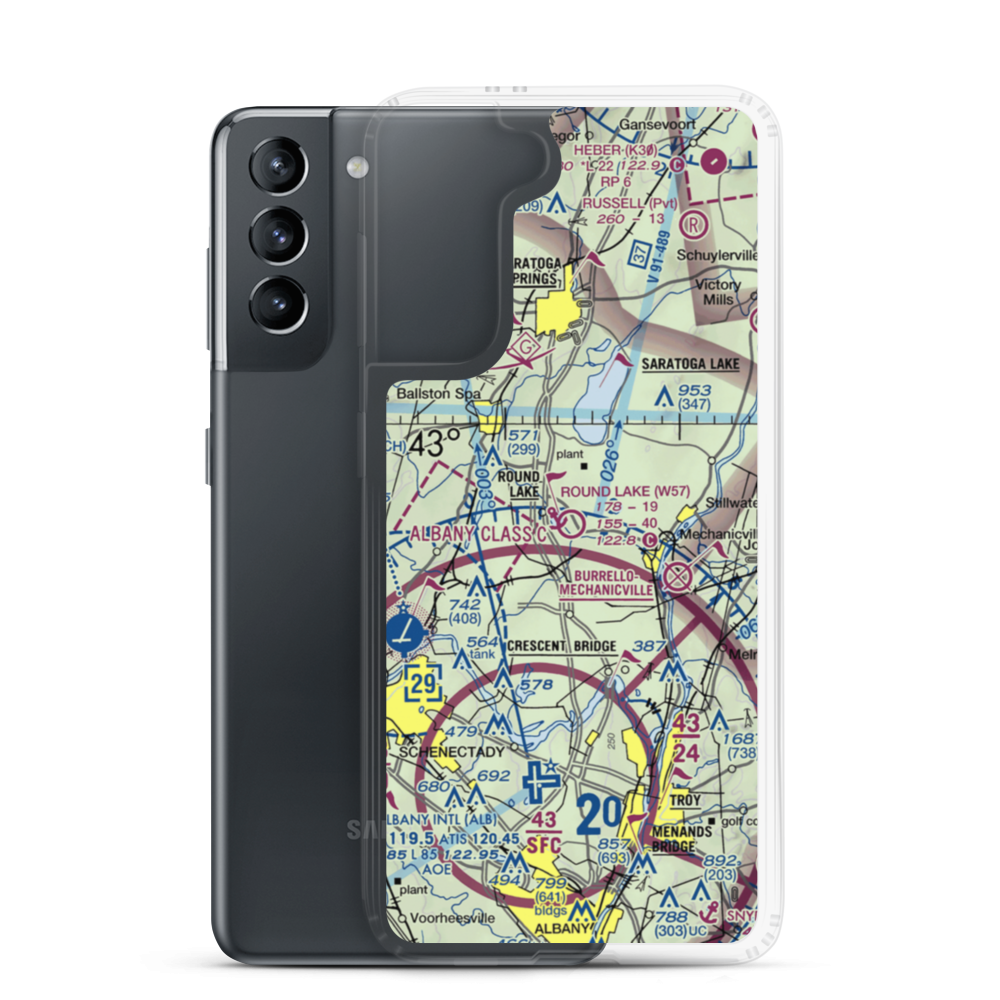 Round Lake Airport and Seaplane Base (W57) VFR Sectional Samsung Case Samsung Galaxy S21 model shown