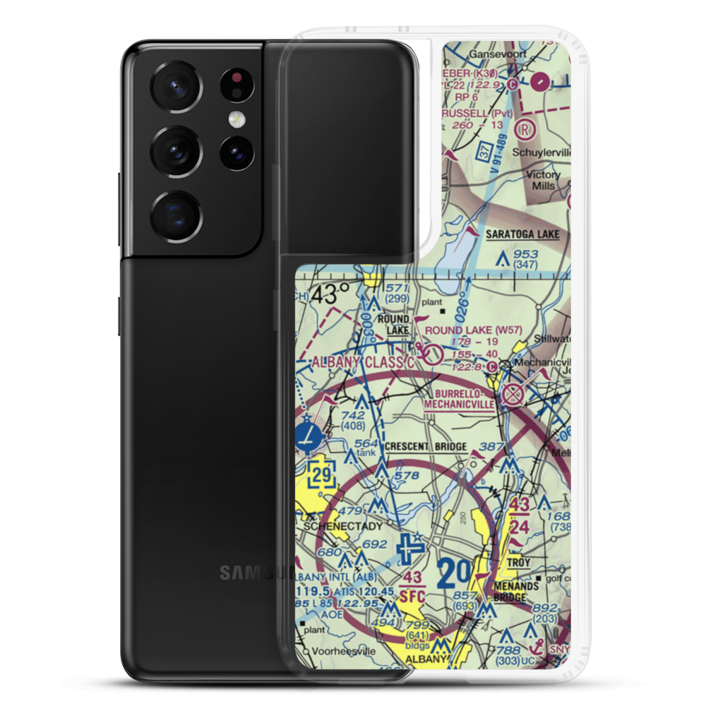 Round Lake Airport and Seaplane Base (W57) VFR Sectional Samsung Case Samsung Galaxy S21 Ultra model shown