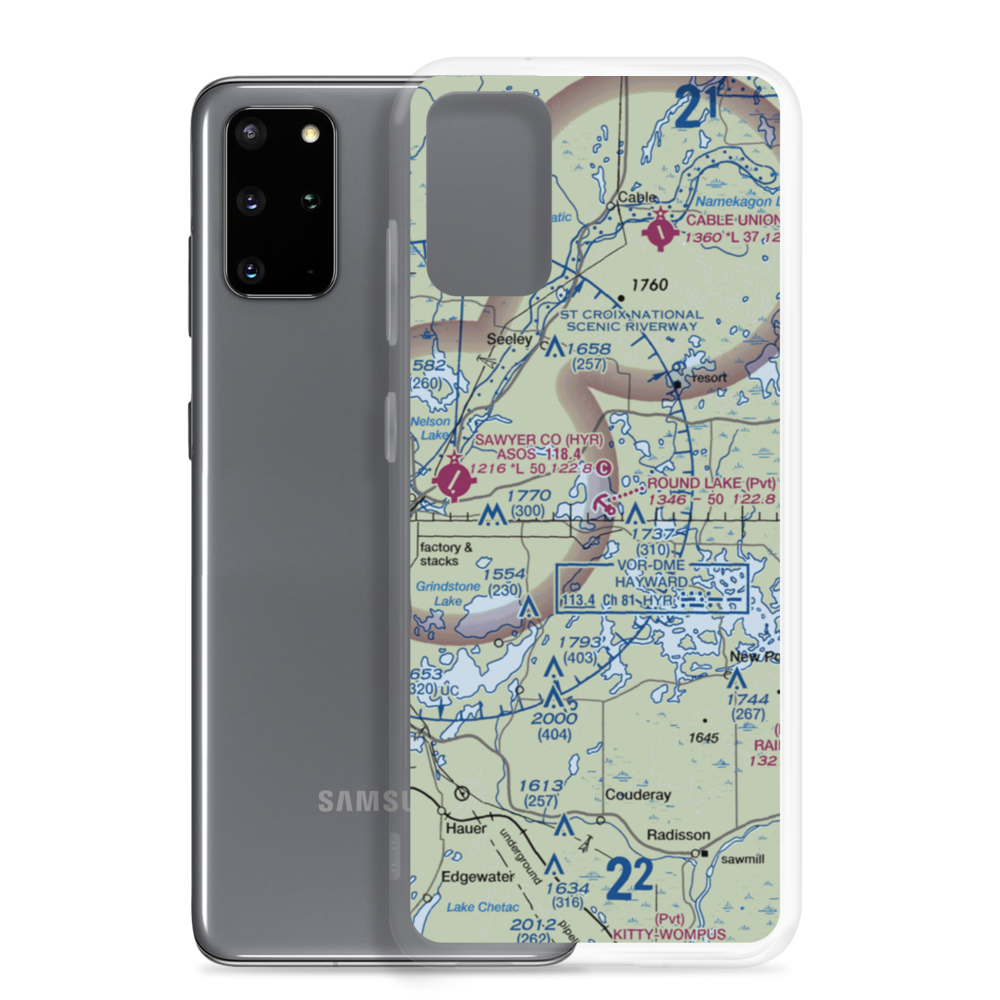 Round Lake Seaplane Base (WS24) VFR Sectional Samsung Case Samsung Galaxy S20 Plus model shown