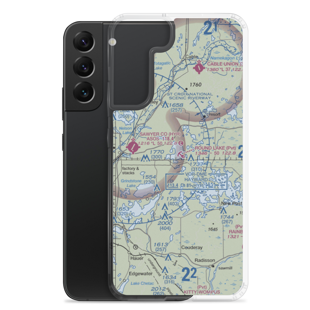 Round Lake Seaplane Base (WS24) VFR Sectional Samsung Case Samsung Galaxy S22 Plus model shown