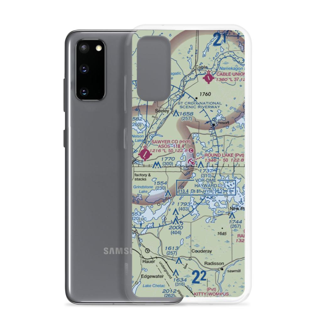 Round Lake Seaplane Base (WS24) VFR Sectional Samsung Case Samsung Galaxy S20 model shown