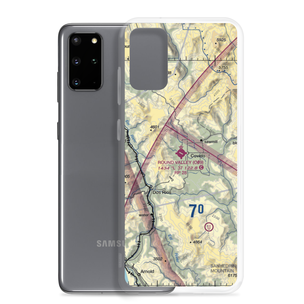 Round Valley Airport (O09) VFR Sectional Samsung Case Samsung Galaxy S20 Plus model shown