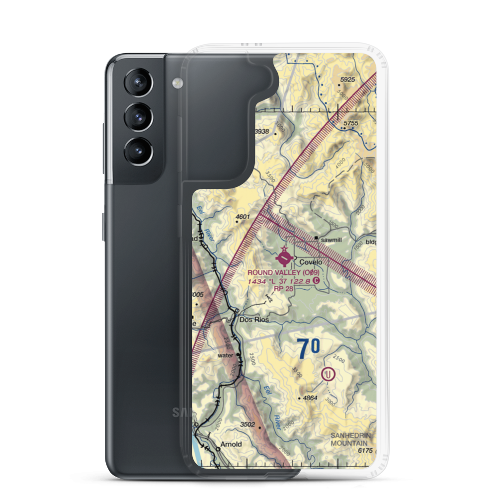 Round Valley Airport (O09) VFR Sectional Samsung Case Samsung Galaxy S21 model shown