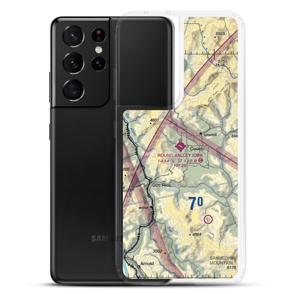 Round Valley Airport (O09) VFR Sectional Samsung Case Samsung Galaxy S21 Ultra model shown
