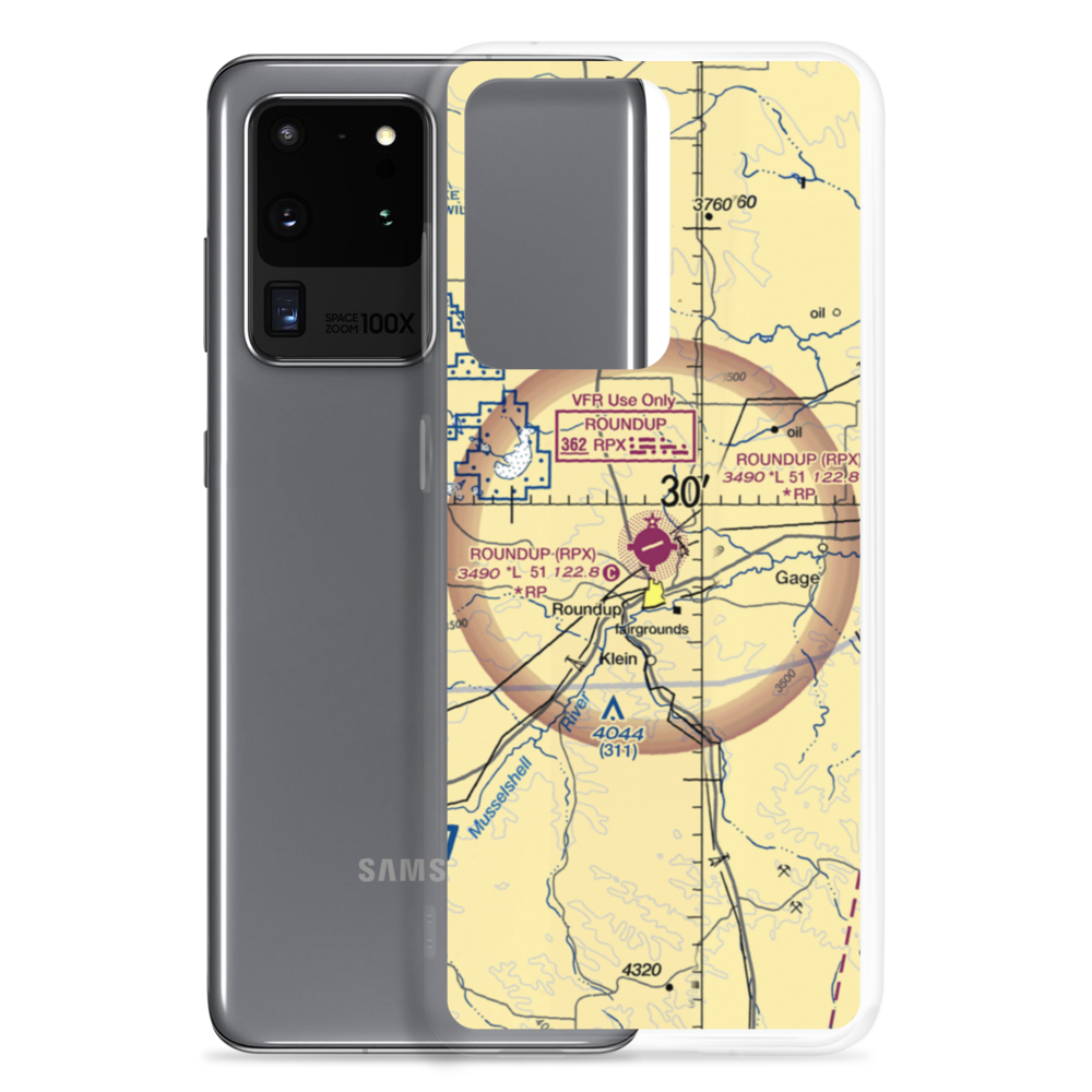 Roundup Airport (RPX) VFR Sectional Samsung Case Samsung Galaxy S20 Ultra model shown