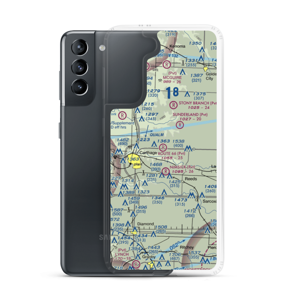Route 66 Airfield (27MO) VFR Sectional Samsung Case Samsung Galaxy S21 model shown