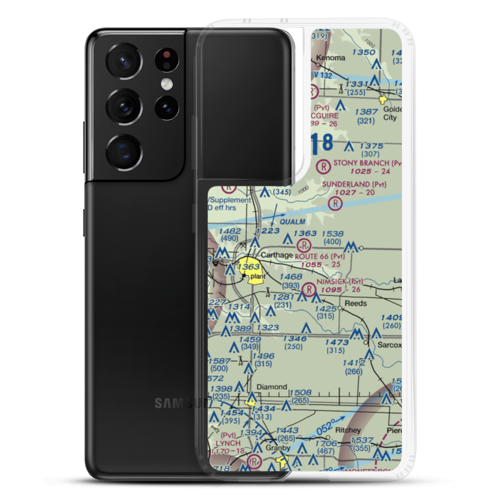 Route 66 Airfield (27MO) VFR Sectional Samsung Case Samsung Galaxy S21 Ultra model shown