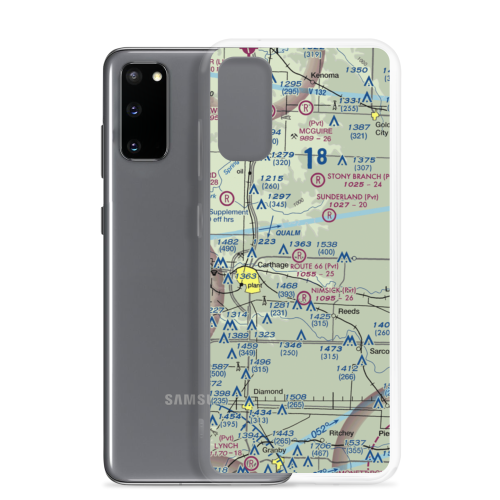 Route 66 Airfield (27MO) VFR Sectional Samsung Case Samsung Galaxy S20 model shown