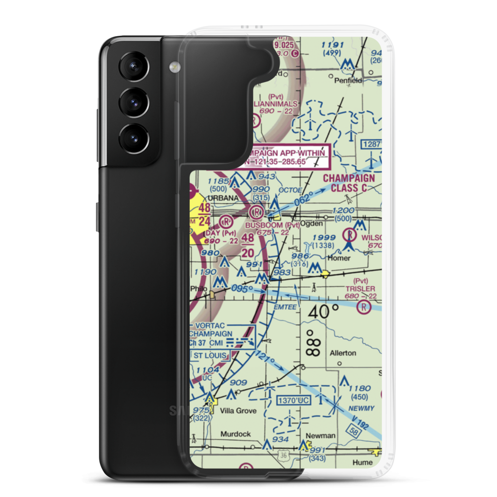 Routh Airport (9IL2) VFR Sectional Samsung Case Samsung Galaxy S21 Plus model shown