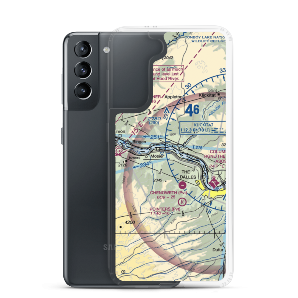 Rowena Dell Airport (02OR) VFR Sectional Samsung Case Samsung Galaxy S21 model shown