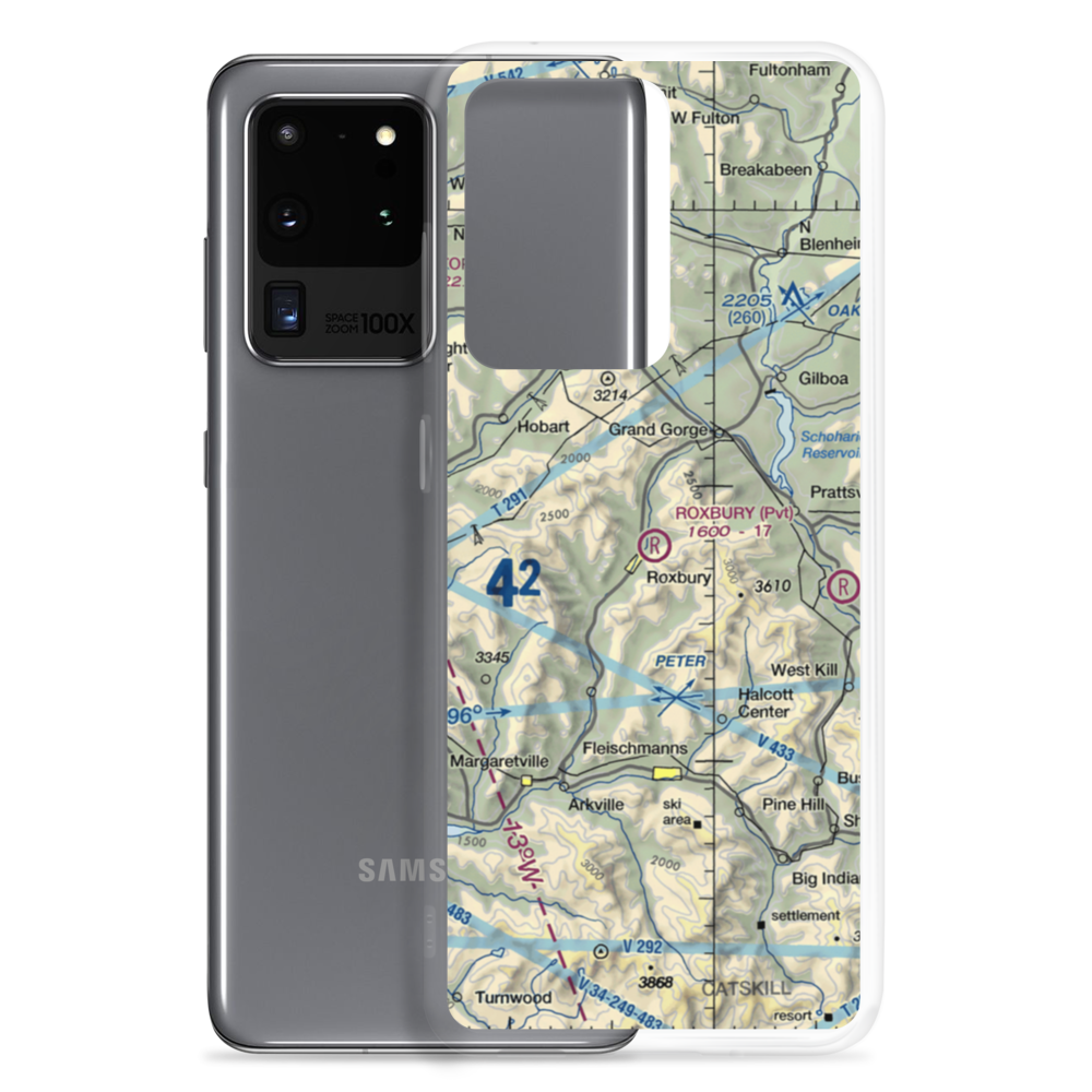Roxbury Runway Airport (1NK0) VFR Sectional Samsung Case Samsung Galaxy S20 Ultra model shown