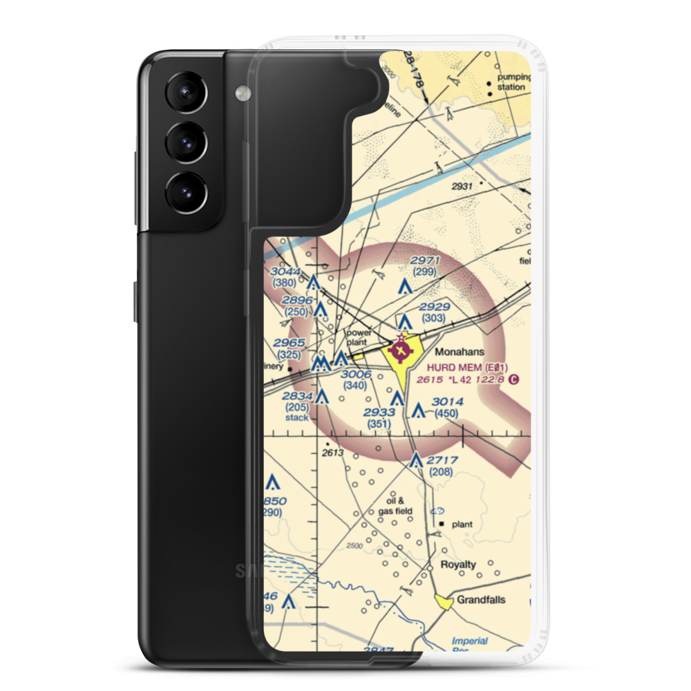 Roy Hurd Memorial Airport (E01) VFR Sectional Samsung Case Samsung Galaxy S21 Plus model shown