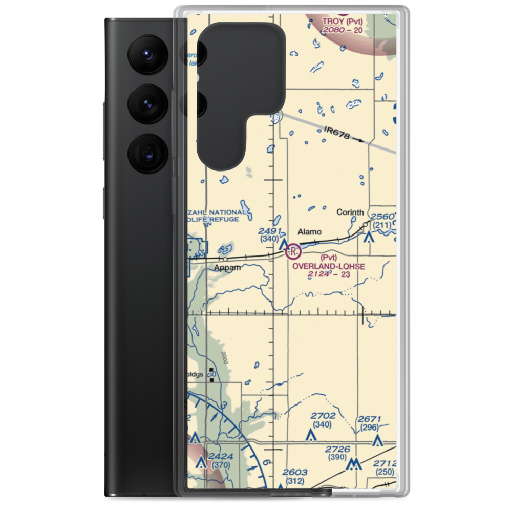 Roy Lohse Airport (NA92) VFR Sectional Samsung Case Samsung Galaxy S22 Ultra model shown