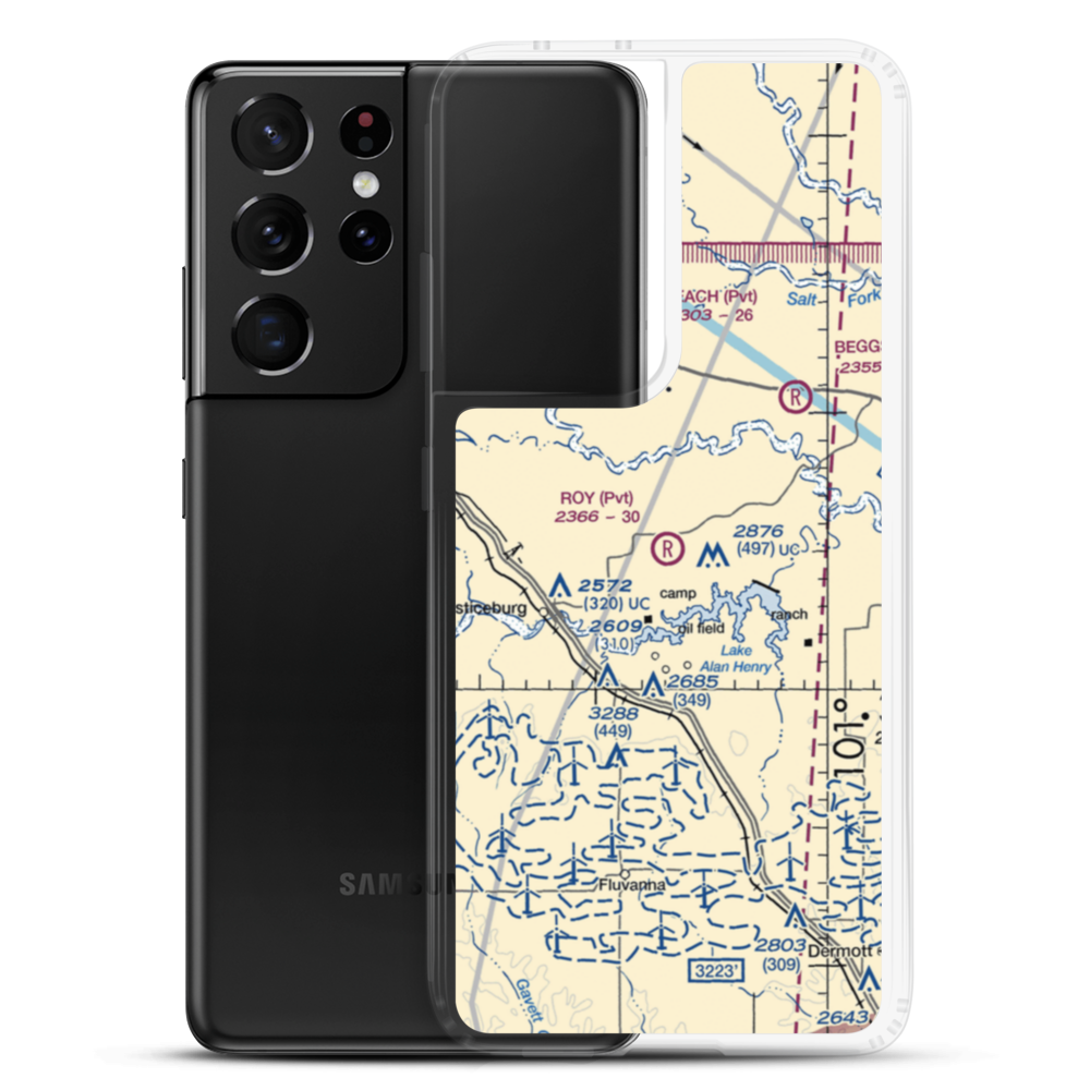 Roy Ranch Airport (TS21) VFR Sectional Samsung Case Samsung Galaxy S21 Ultra model shown
